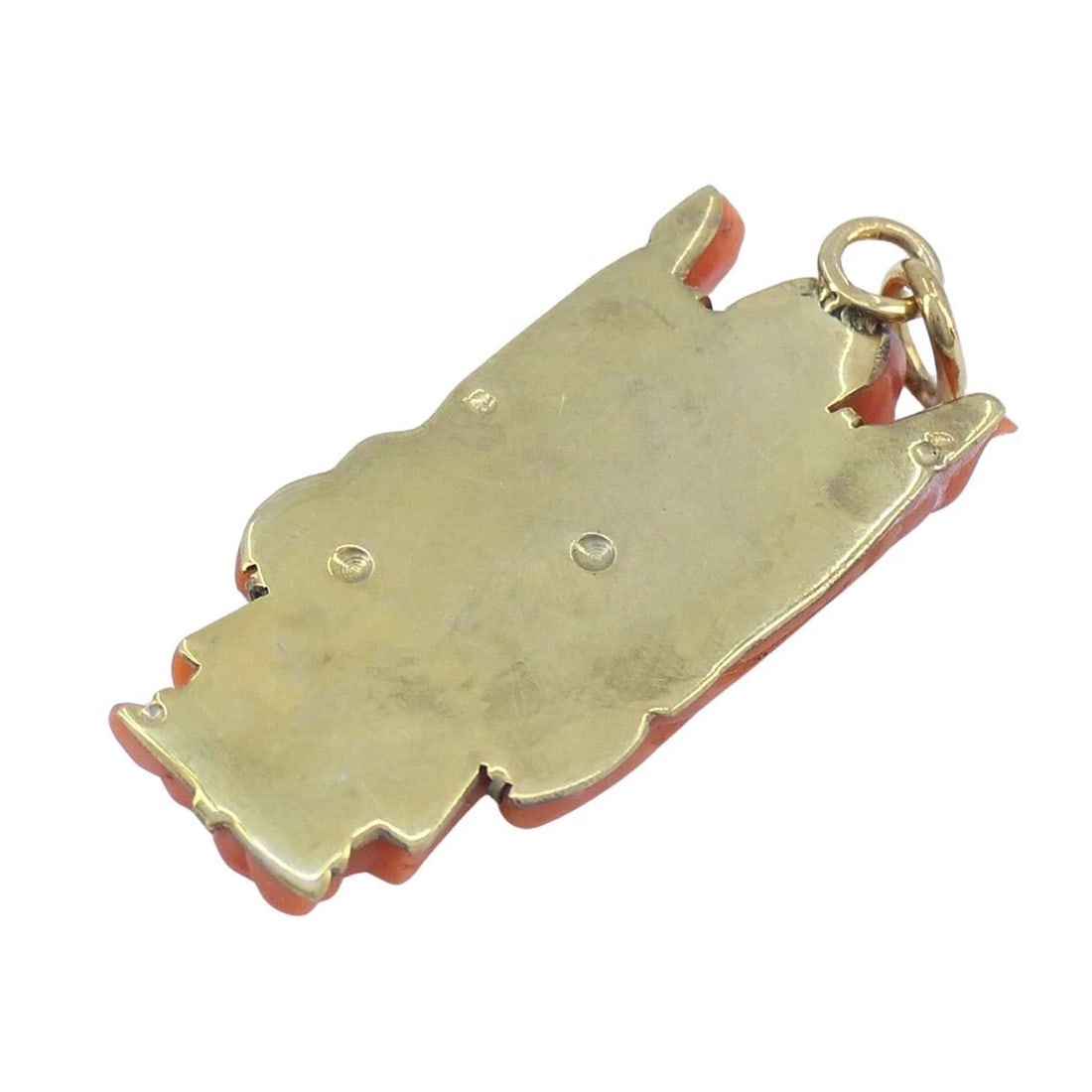 Vintage Coral Buddha Charm Pendant 10k Gold - 7