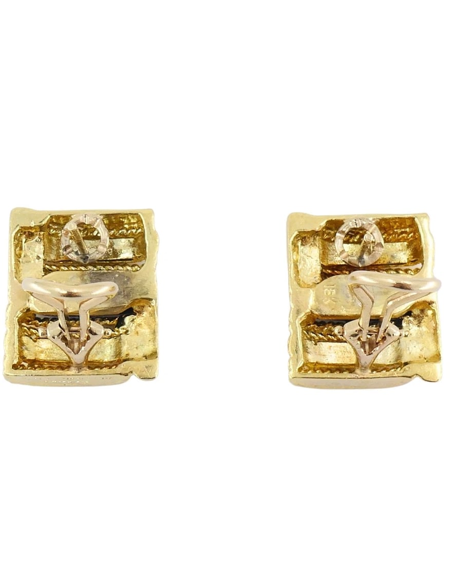 Vintage Aldo Cipullo for Cartier 18 Gold Earrings Lapis Lazuli - 7