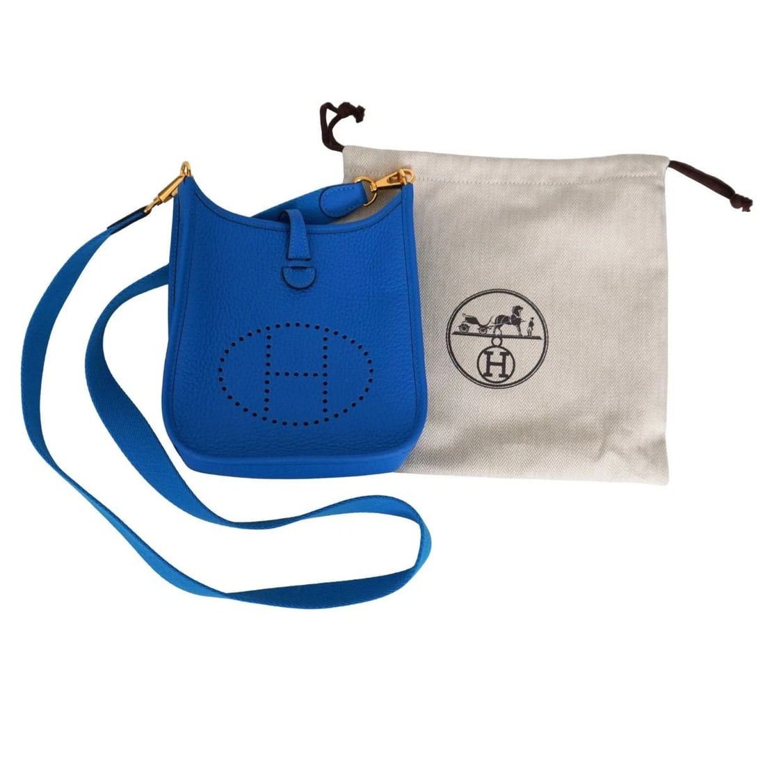 Hermès Evelyne Bleu De France Leather Crossbody Bag - 2