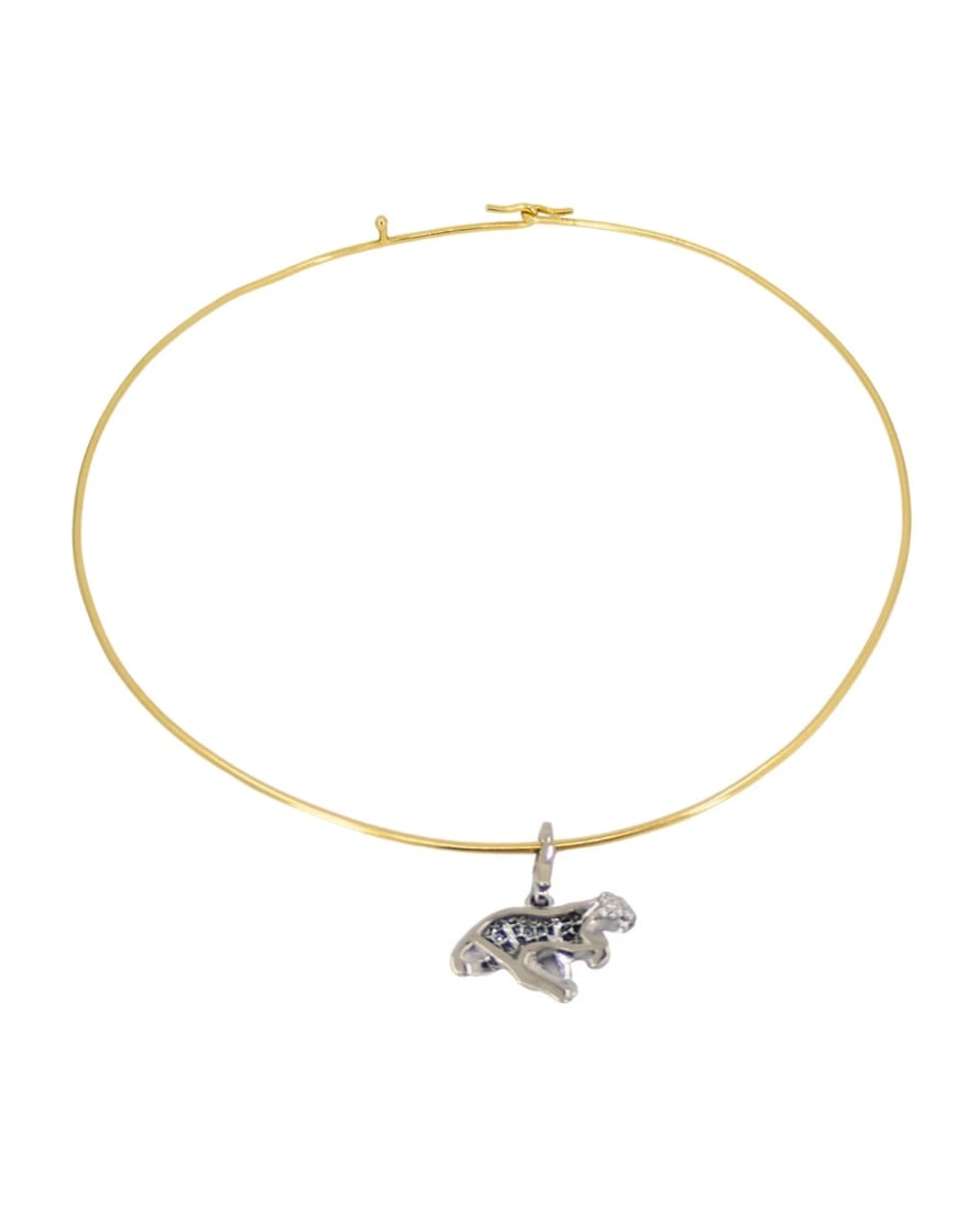 Vintage Cartier Panthere Collar Necklace Diamond Charm - 7