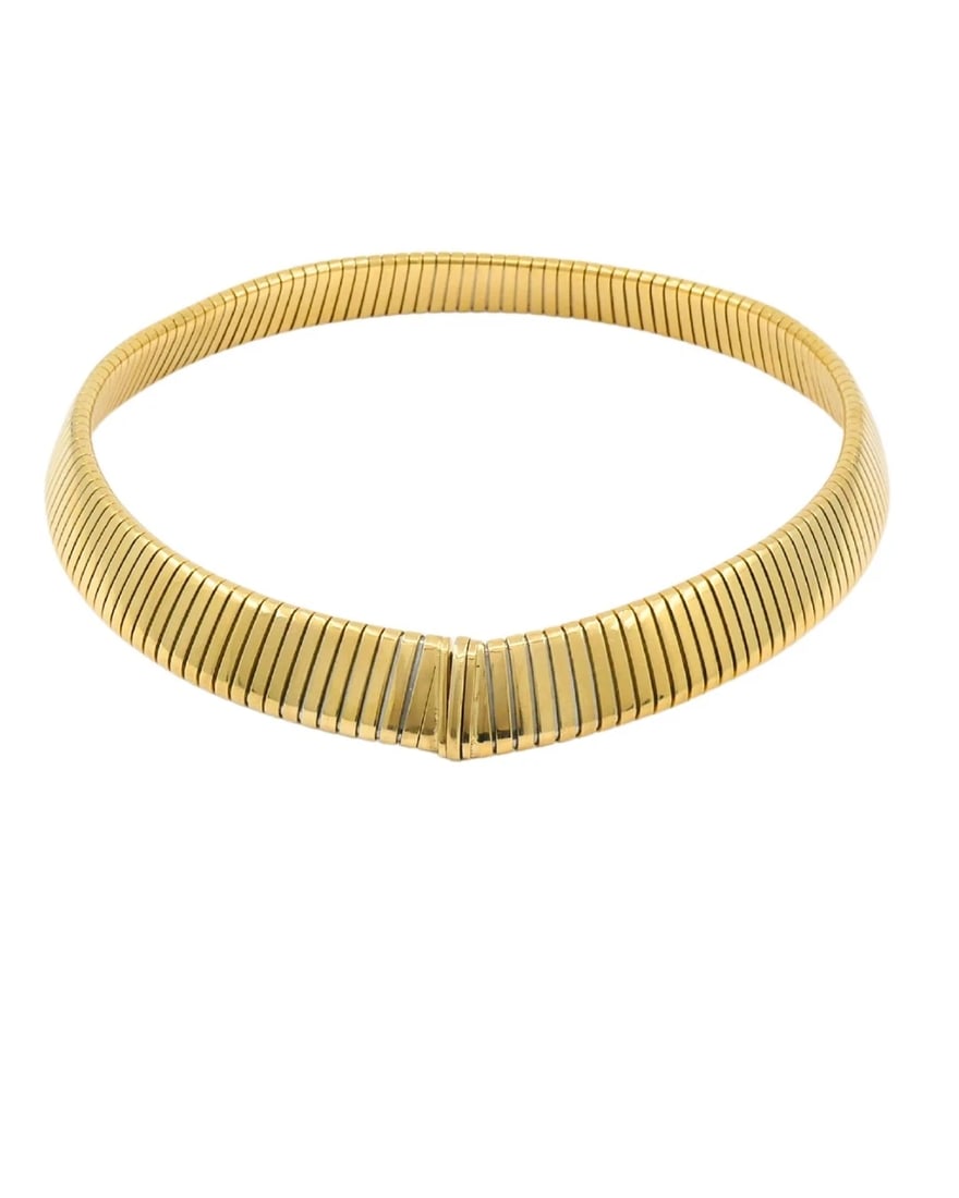 Bvlgari Bulgari Tubogas Necklace 18k Gold & Steel - 4