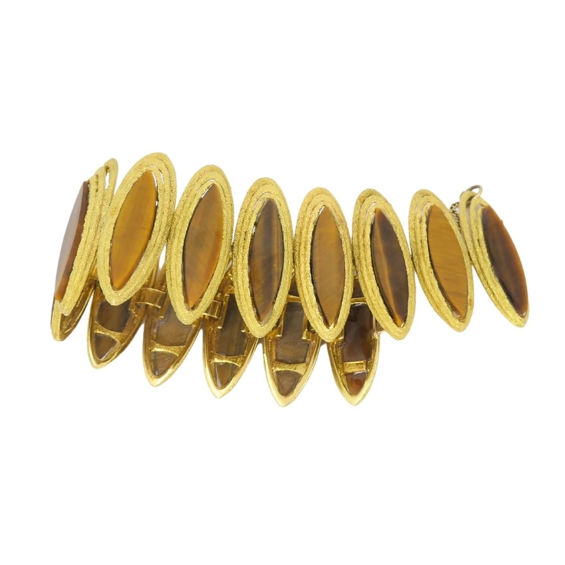 Vintage Kutchinsky Tiger’s Eye Bracelet 18k Gold - 7