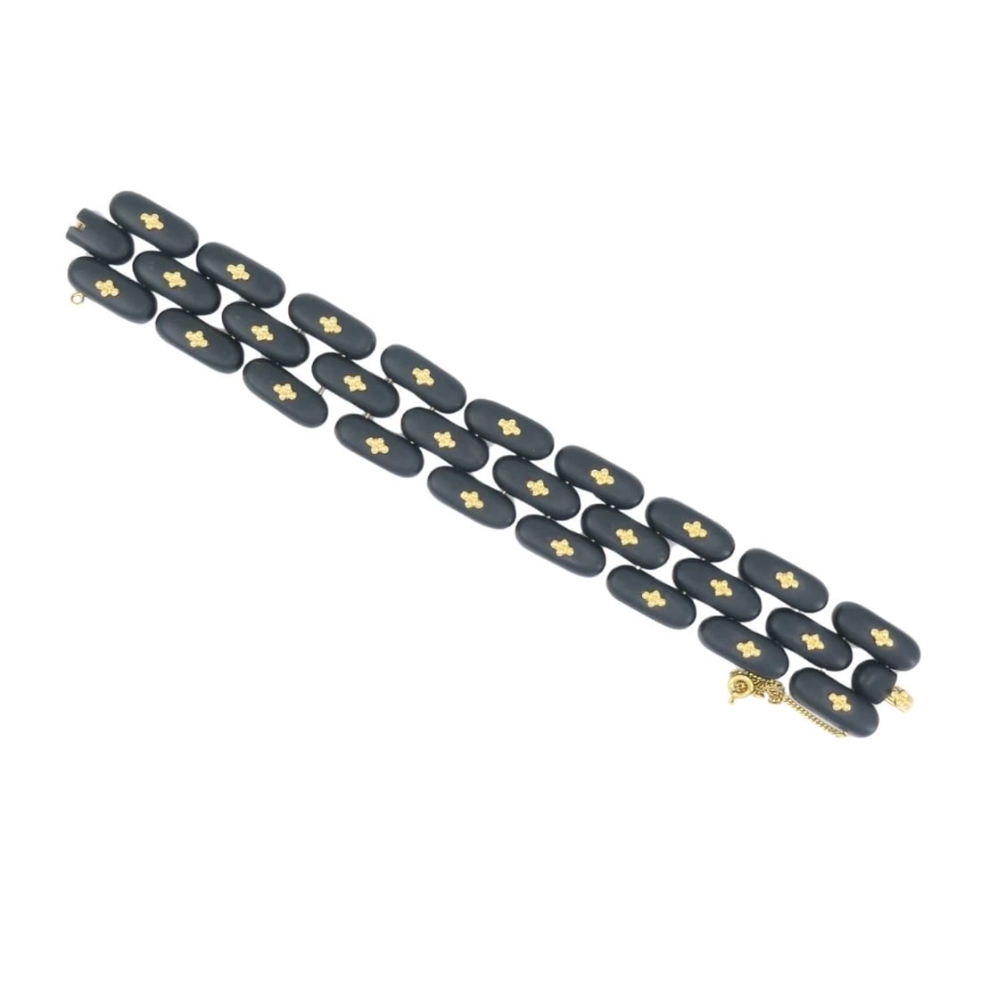 Vintage Angela Cummings Bracelet Gold Black Jade - 3