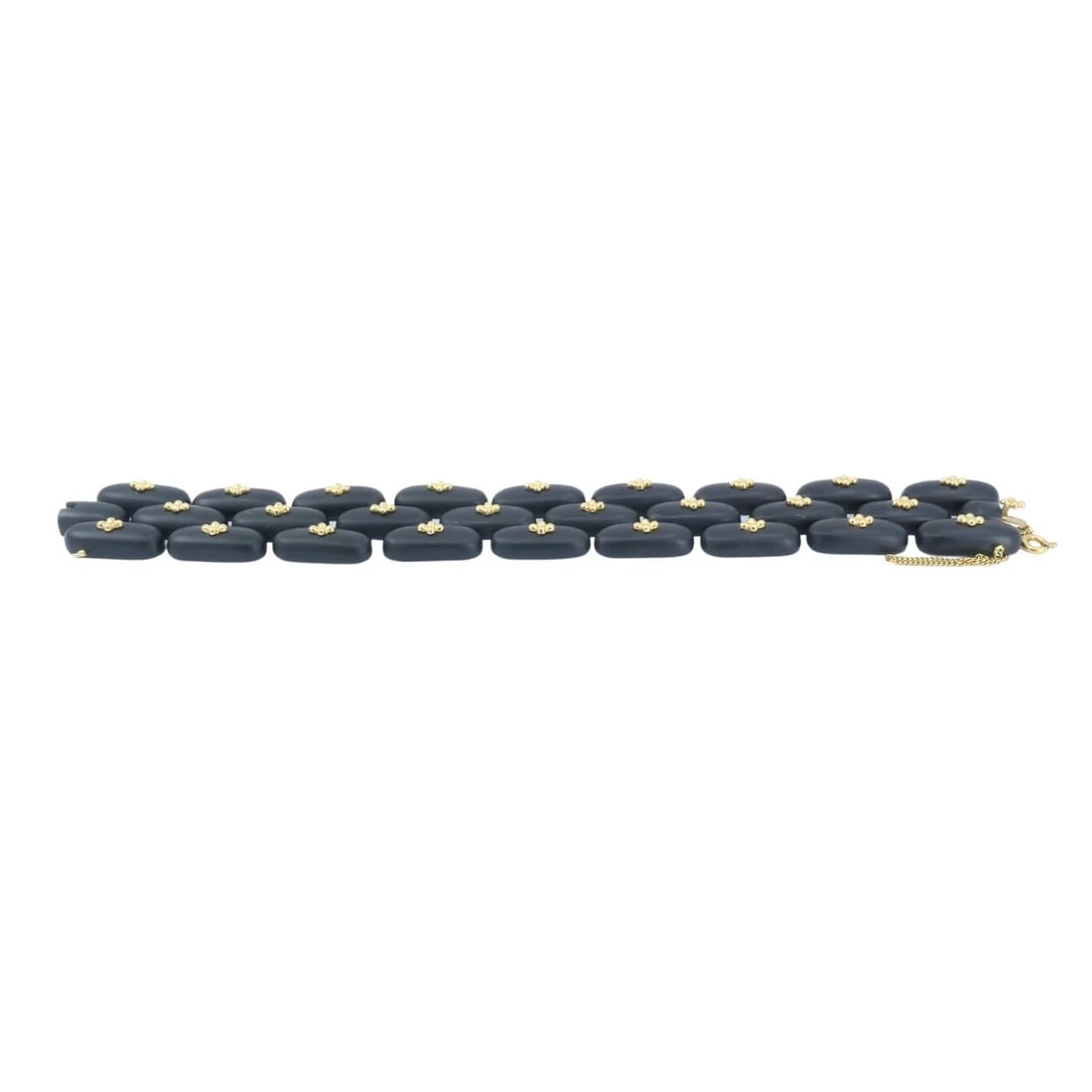 Vintage Angela Cummings Bracelet Gold Black Jade - 4