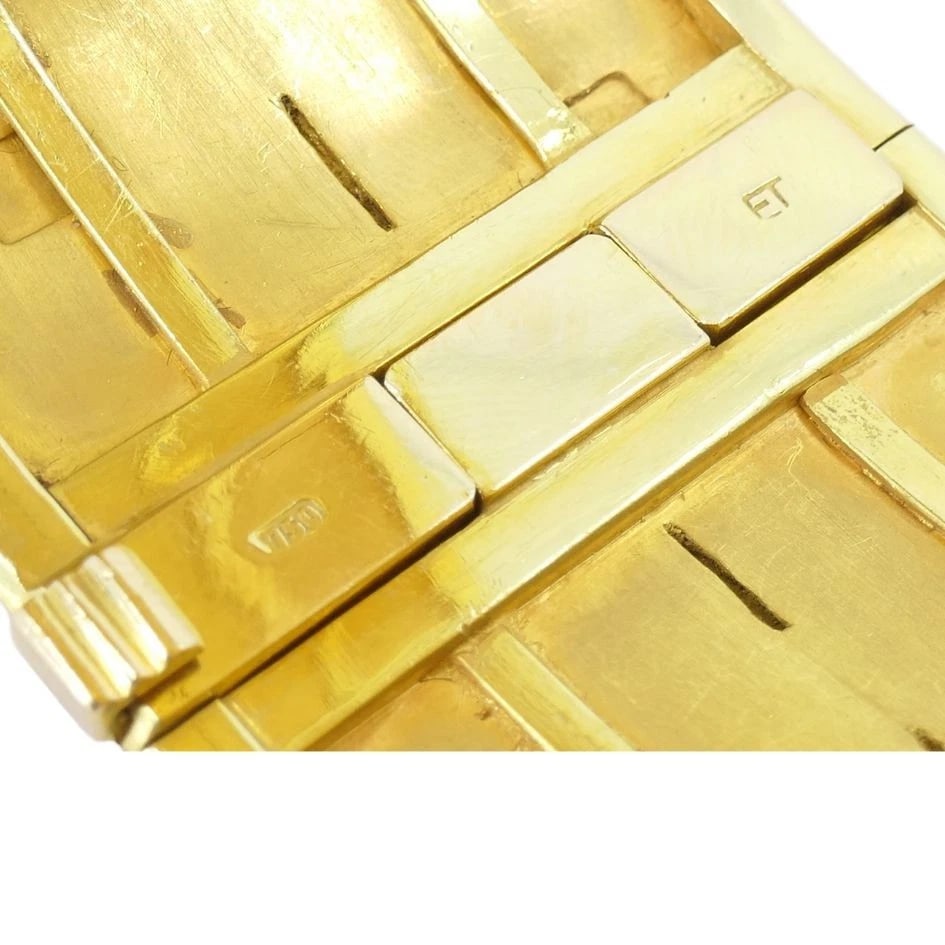 Vintage Elisabeth Treskow 18k Gold Geometric Hinge Cuff Bracelet c 1930s - 7