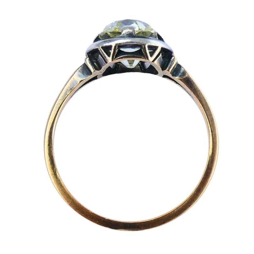 Victorian Engagement RING 14k Gold Silver Old Mine Cut Diamond - 7