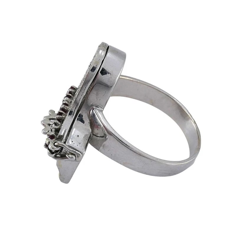 Vintage 14k Gold Grand Piano Diamond Gemstone Ring - 9