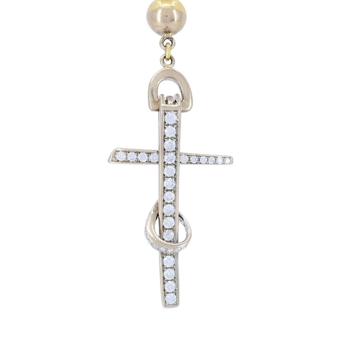Vintage Rosary 18k Two Tone Gold Diamond Necklace - 6