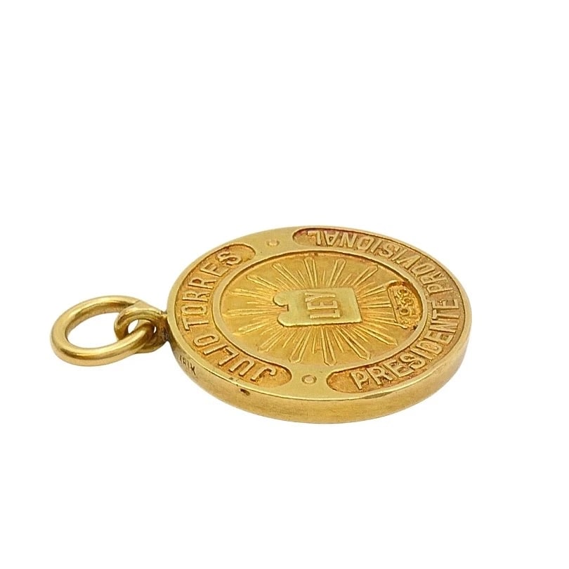 Vintage 10k Gold Chain 18k Coin Pendant Necklace - 6