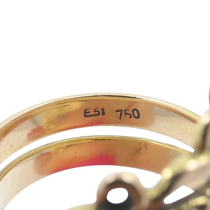 Vintage 18k Gold Snake Ring Serpent Design - 7