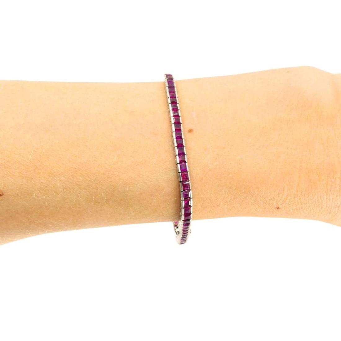 Art Deco Ruby Tennis Bracelet Platinum - 2