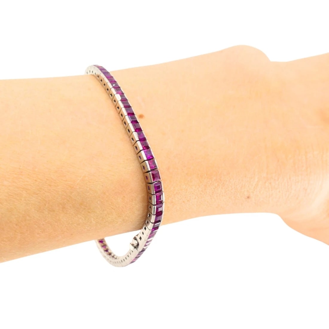 Art Deco Ruby Tennis Bracelet Platinum - 8