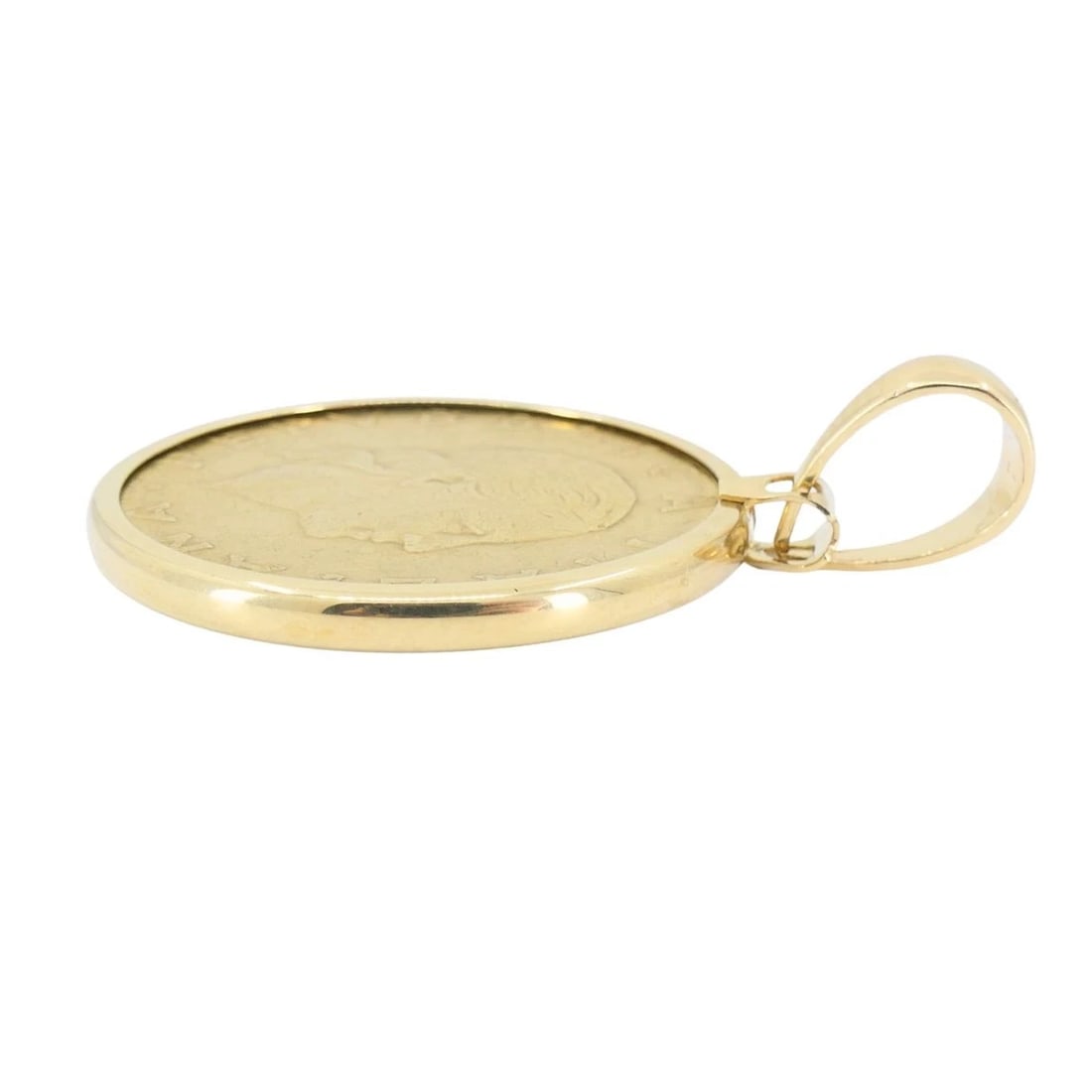 Italian 14k Gold Lire Coin Pendant - 5