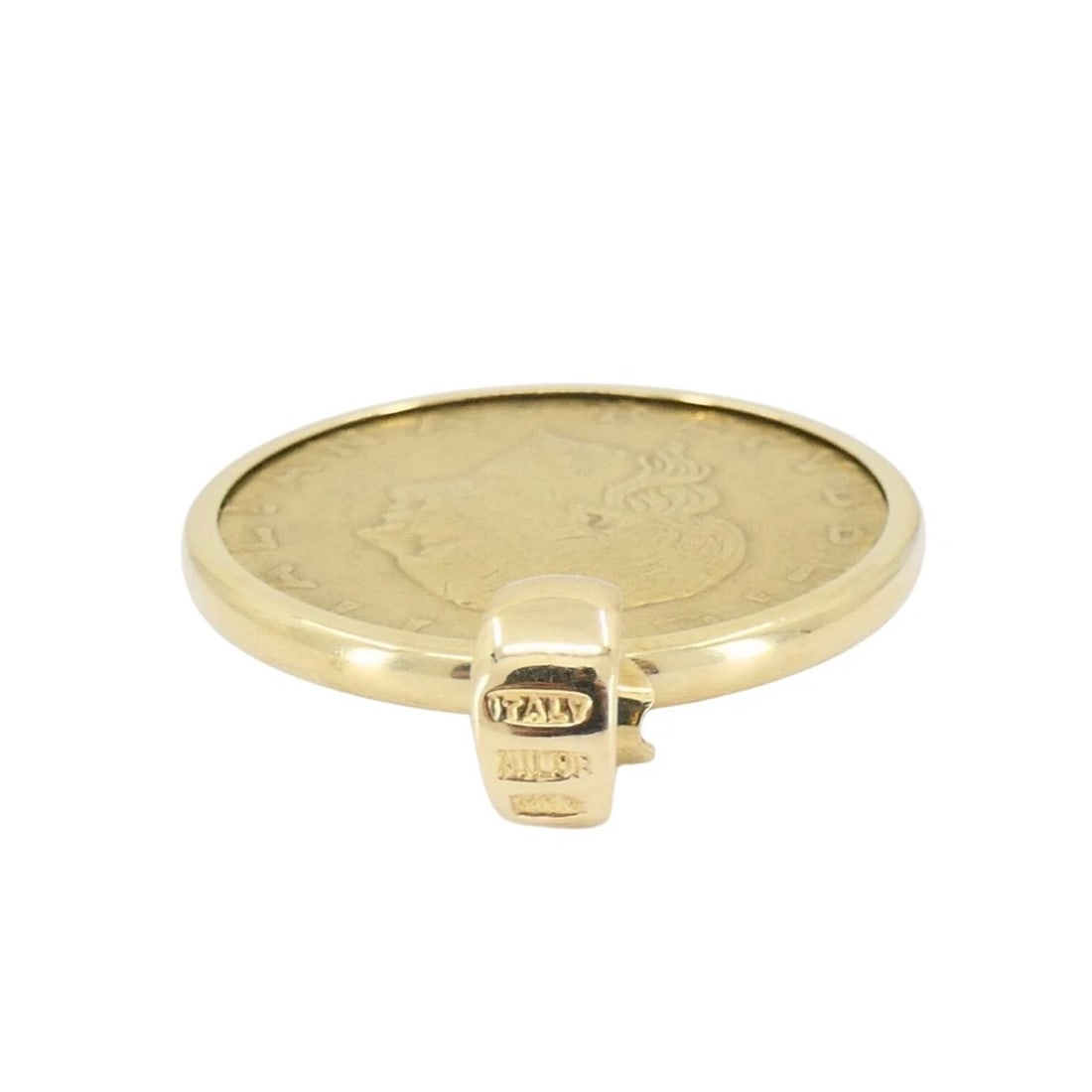 Italian 14k Gold Lire Coin Pendant - 7