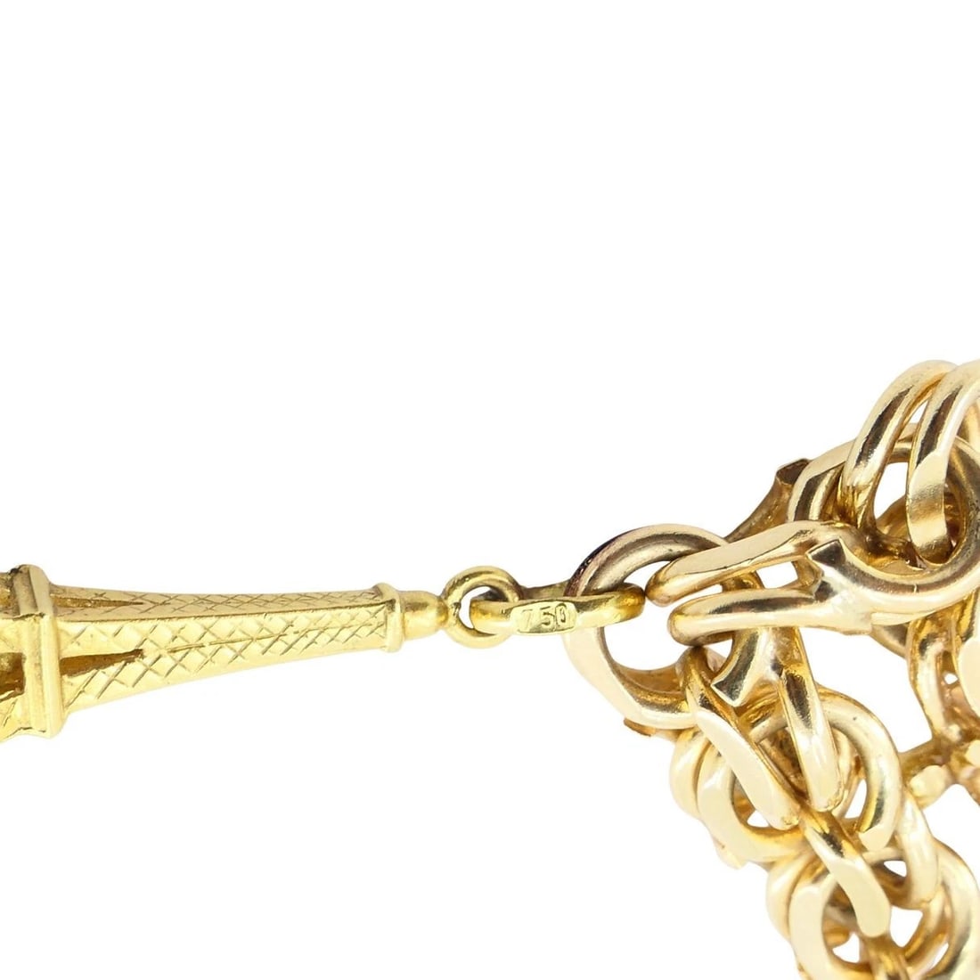 Vintage 14k 18k Gold Charm Bracelet - 13