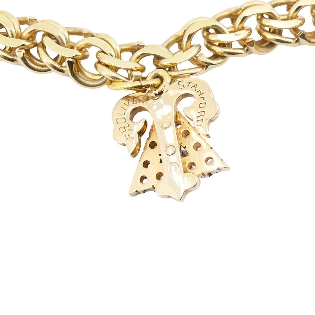 Vintage 14k 18k Gold Charm Bracelet - 14