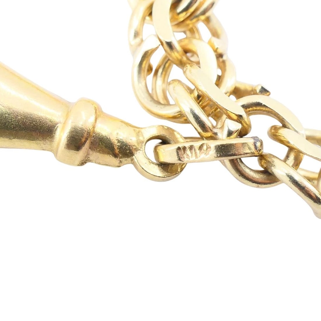 Vintage 14k 18k Gold Charm Bracelet - 16