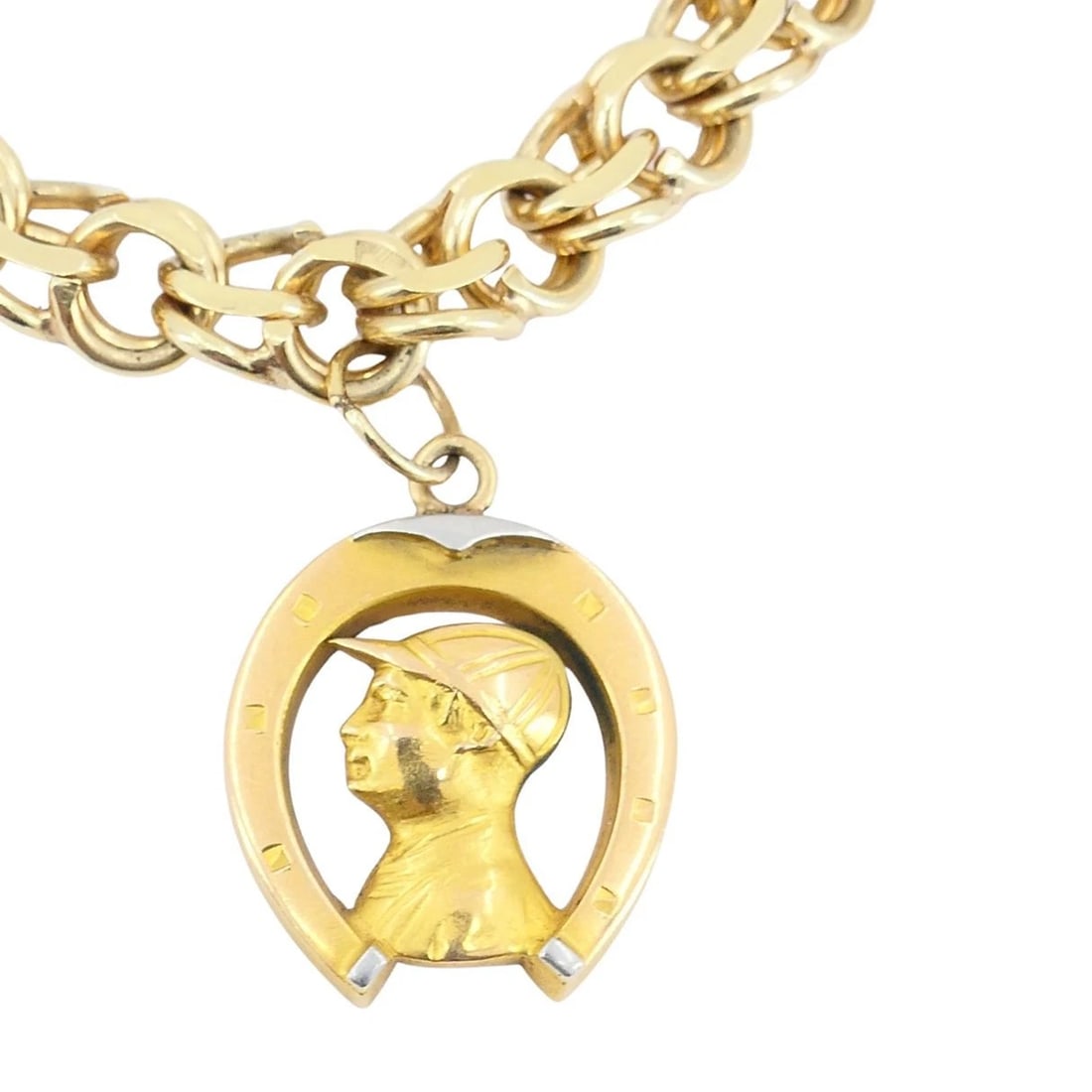Vintage 14k 18k Gold Charm Bracelet - 2