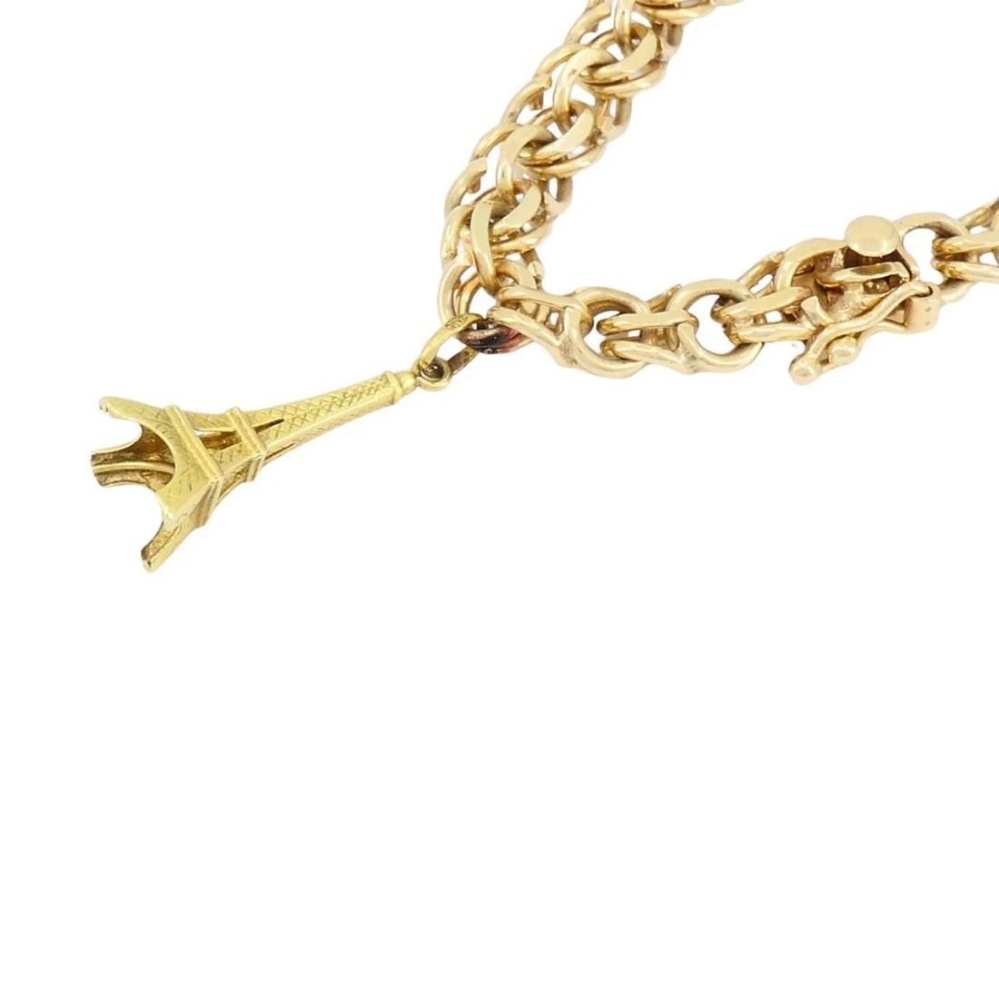 Vintage 14k 18k Gold Charm Bracelet - 5