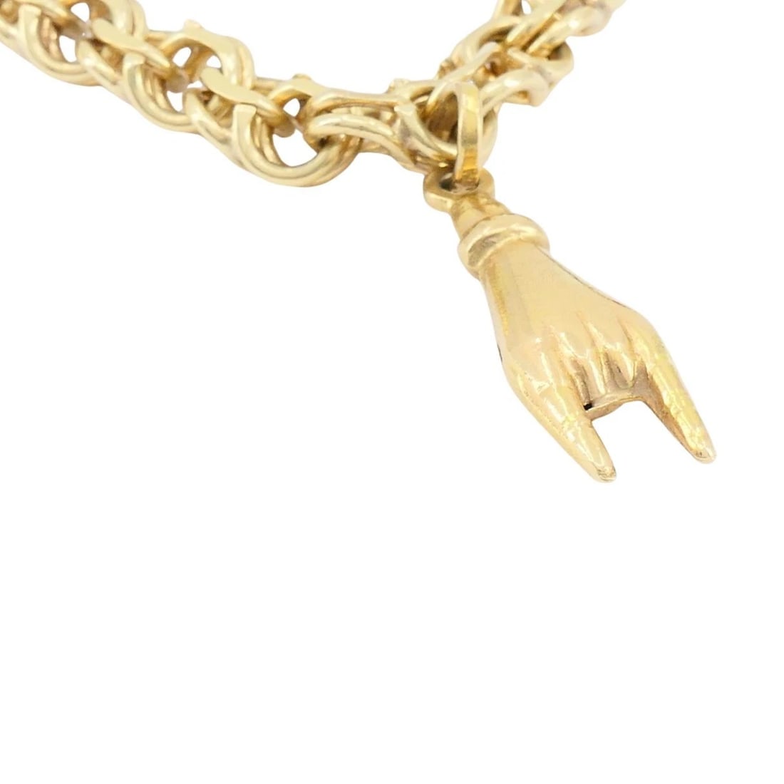 Vintage 14k 18k Gold Charm Bracelet - 9