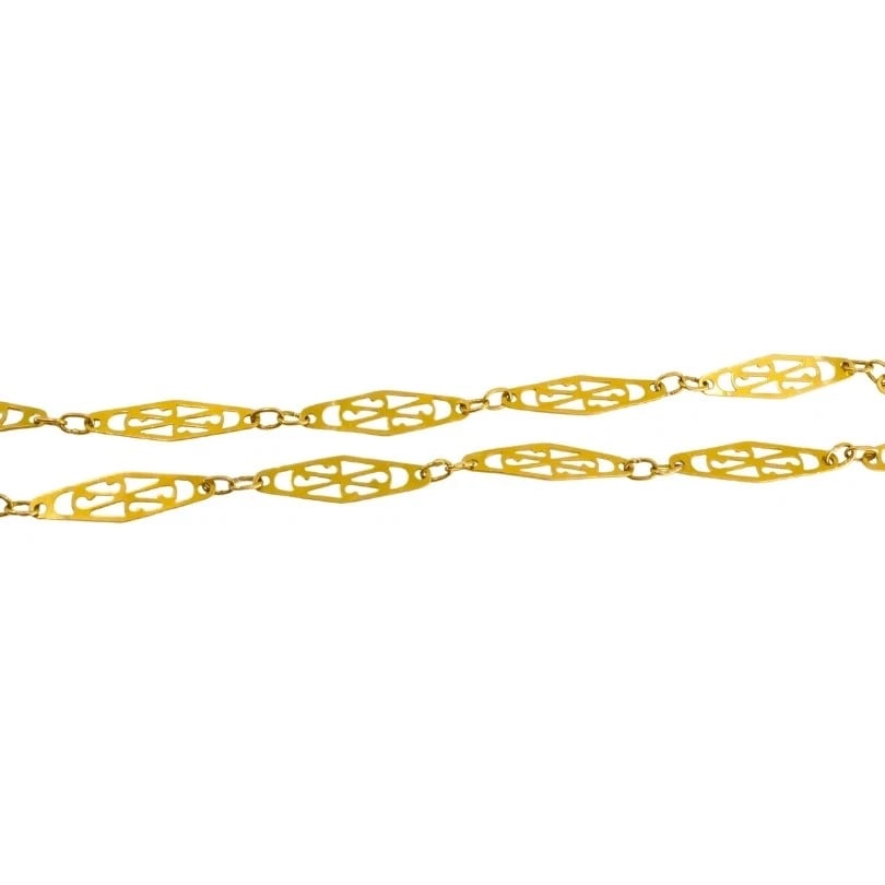 14k Diamond Pendant 18k Openwork Filigree Chain Necklace - 8