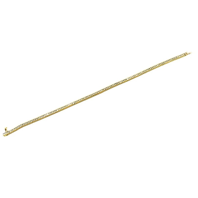 Vintage 18k Gold Diamond Tennis Bracelet, 3.79 Carats - 4