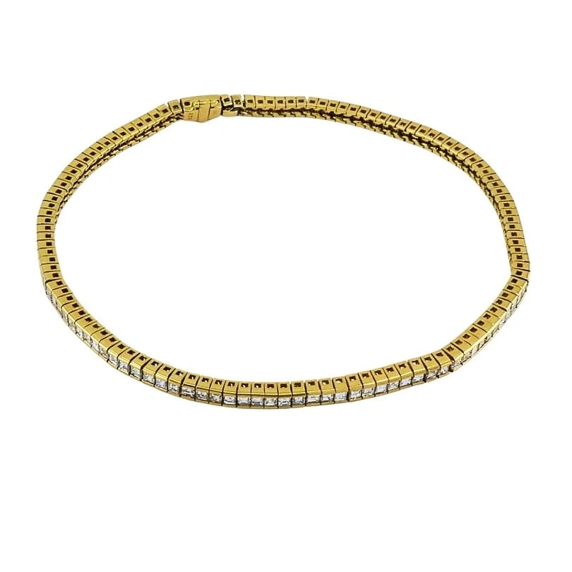 Vintage 18k Gold Diamond Tennis Bracelet, 3.79 Carats - 5