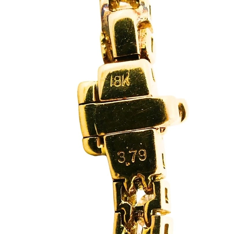 Vintage 18k Gold Diamond Tennis Bracelet, 3.79 Carats - 8