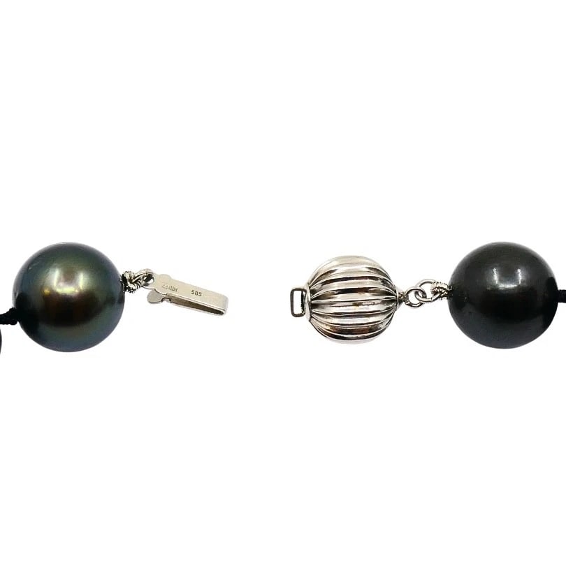 Tahitian Pearl Strand Necklace 14k Gold Clasp - 8