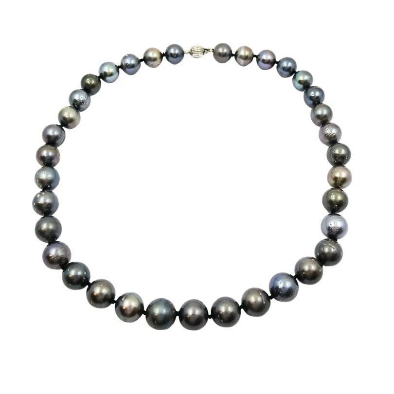 Tahitian Pearl Necklace 14k Gold Clasp - 3
