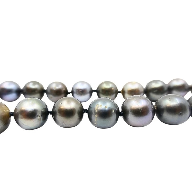 Tahitian Pearl Necklace 14k Gold Clasp - 4
