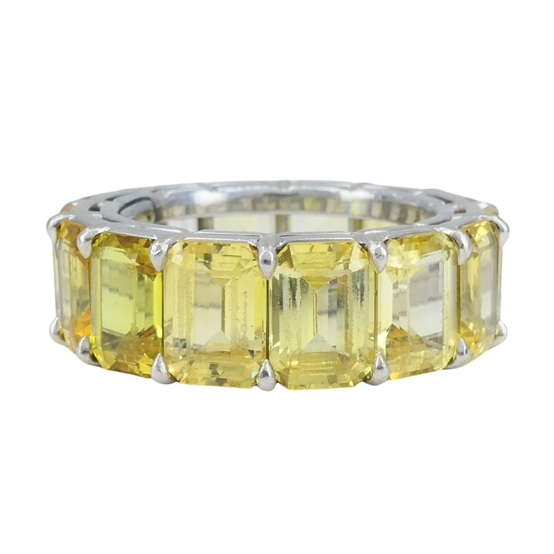 Bvlgari Yellow Sapphire Platinum Eternity Band Bulgari Ring - 10