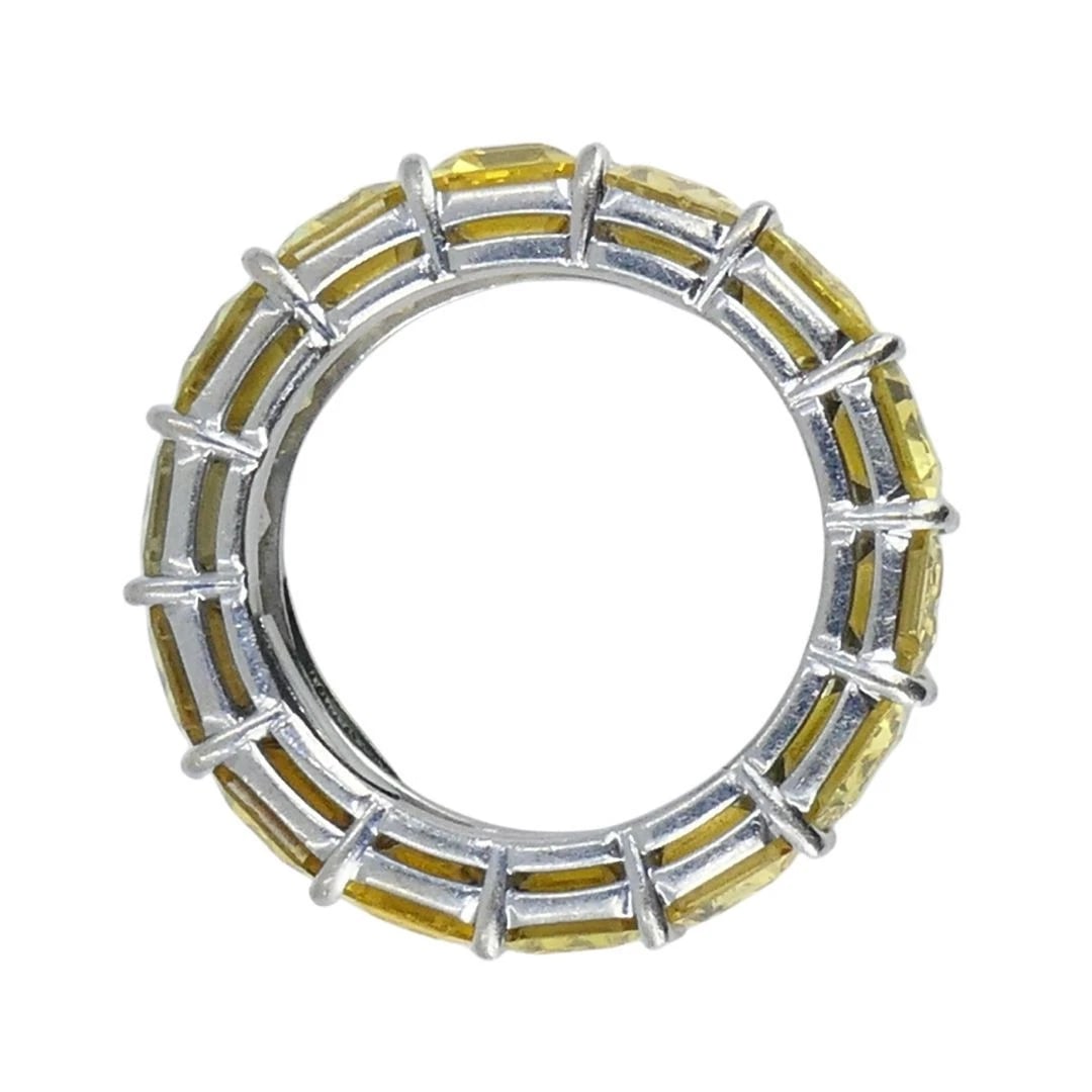 Bvlgari Yellow Sapphire Platinum Eternity Band Bulgari Ring - 12