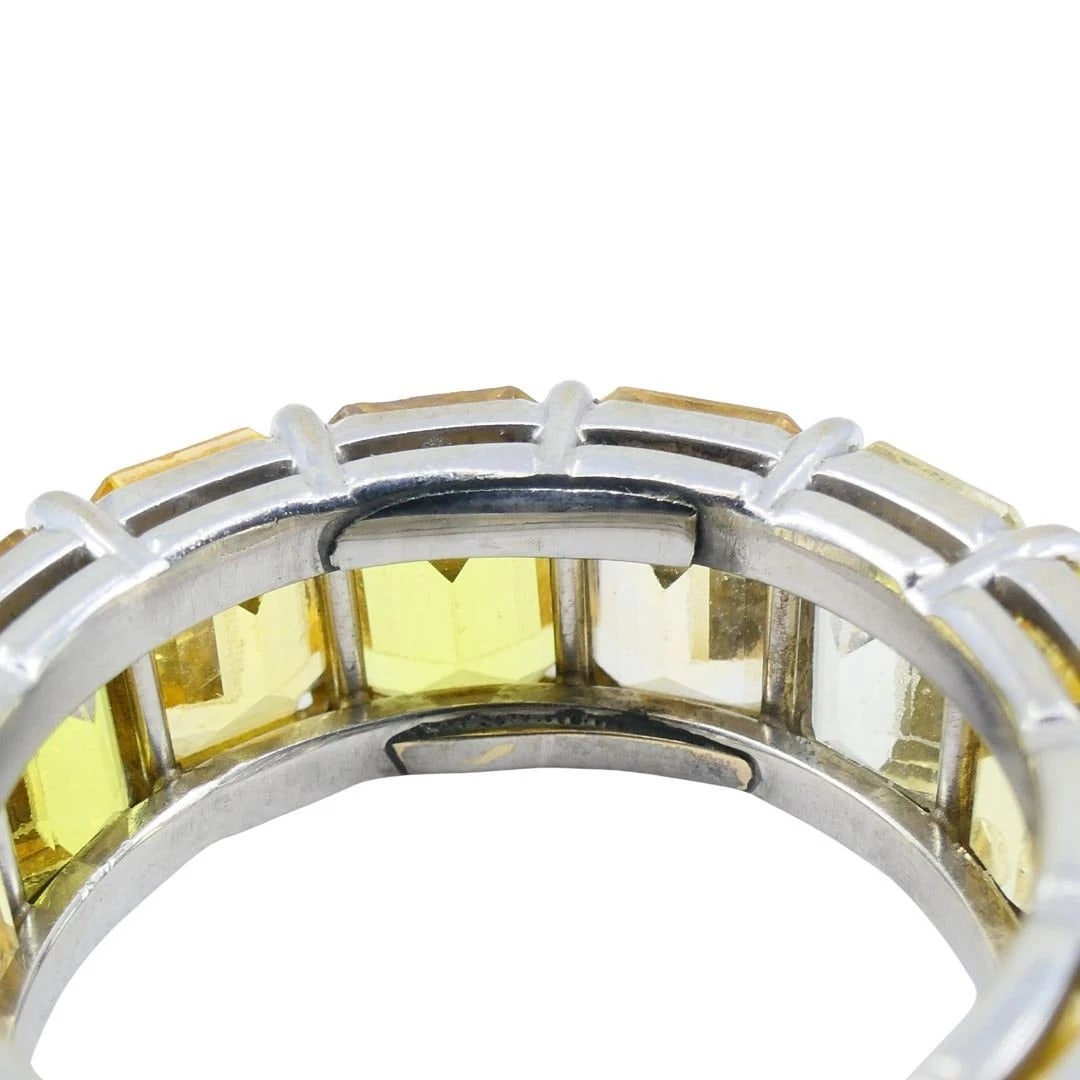 Bvlgari Yellow Sapphire Platinum Eternity Band Bulgari Ring - 13