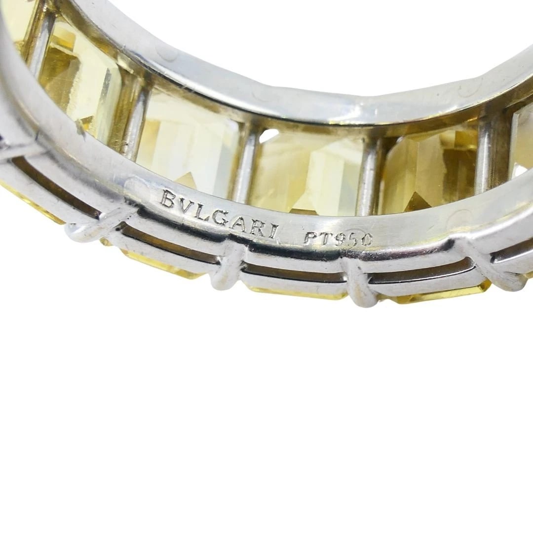 Bvlgari Yellow Sapphire Platinum Eternity Band Bulgari Ring - 15