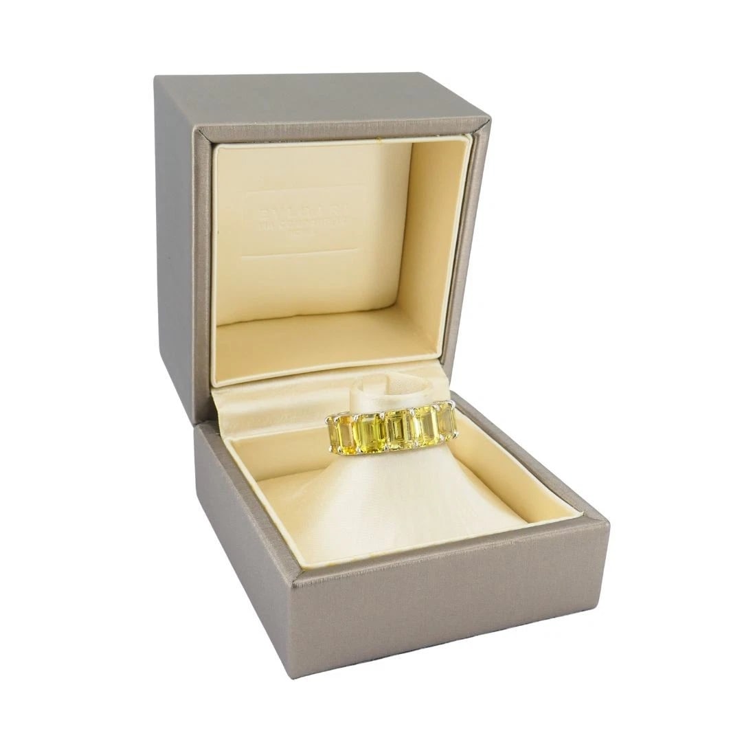 Bvlgari Yellow Sapphire Platinum Eternity Band Bulgari Ring - 2