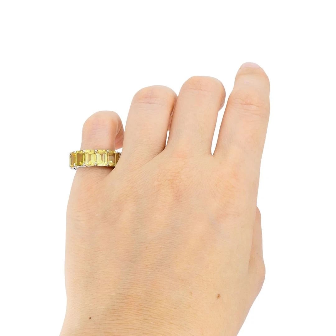 Bvlgari Yellow Sapphire Platinum Eternity Band Bulgari Ring - 3