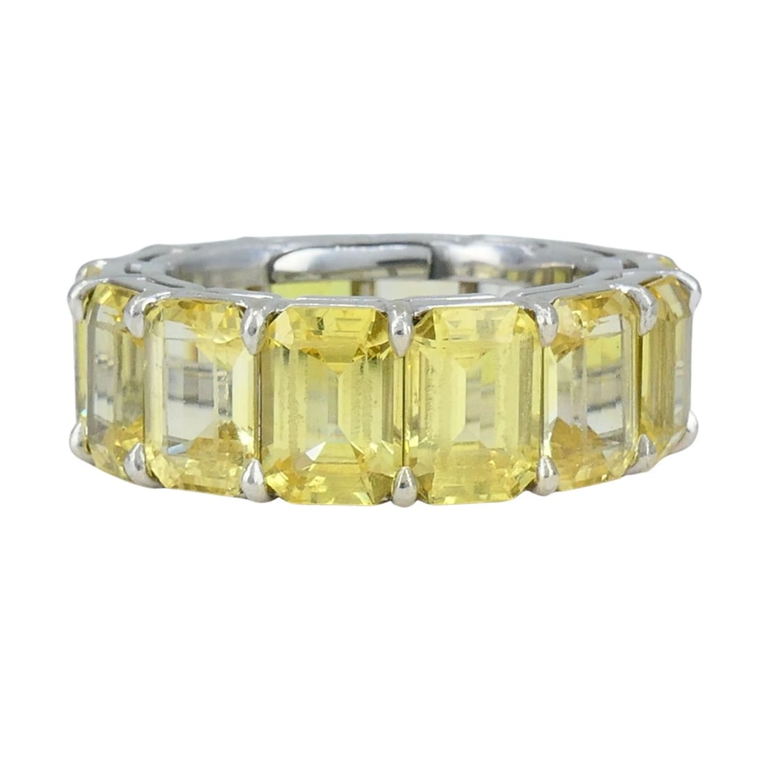 Bvlgari Yellow Sapphire Platinum Eternity Band Bulgari Ring - 6