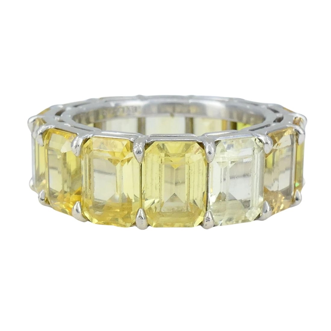 Bvlgari Yellow Sapphire Platinum Eternity Band Bulgari Ring - 7