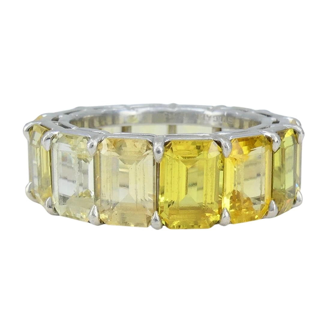 Bvlgari Yellow Sapphire Platinum Eternity Band Bulgari Ring - 8
