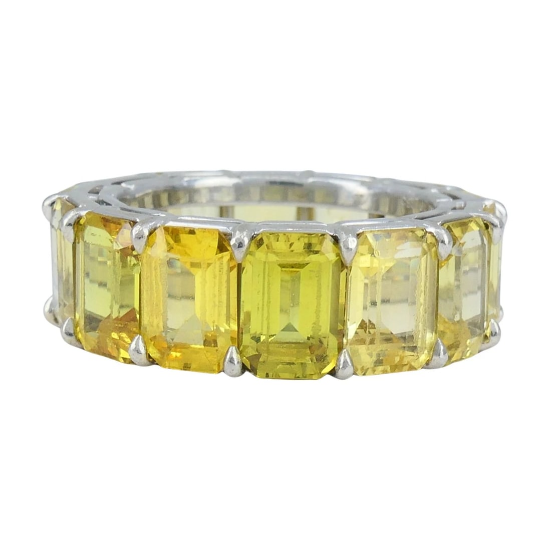 Bvlgari Yellow Sapphire Platinum Eternity Band Bulgari Ring - 9