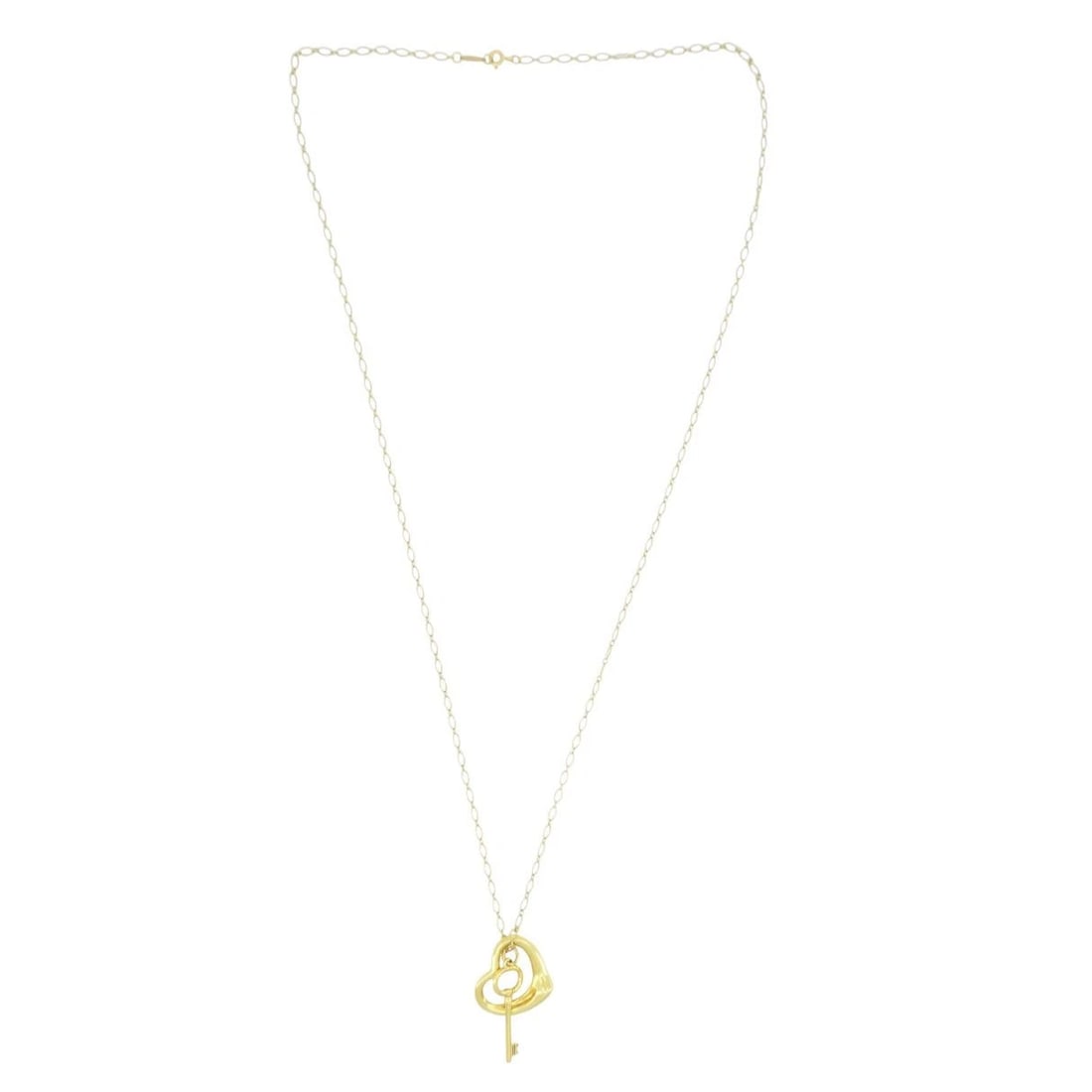 Tiffany & Co. Elsa Peretti Open Heart Key Pendant Necklace - 3
