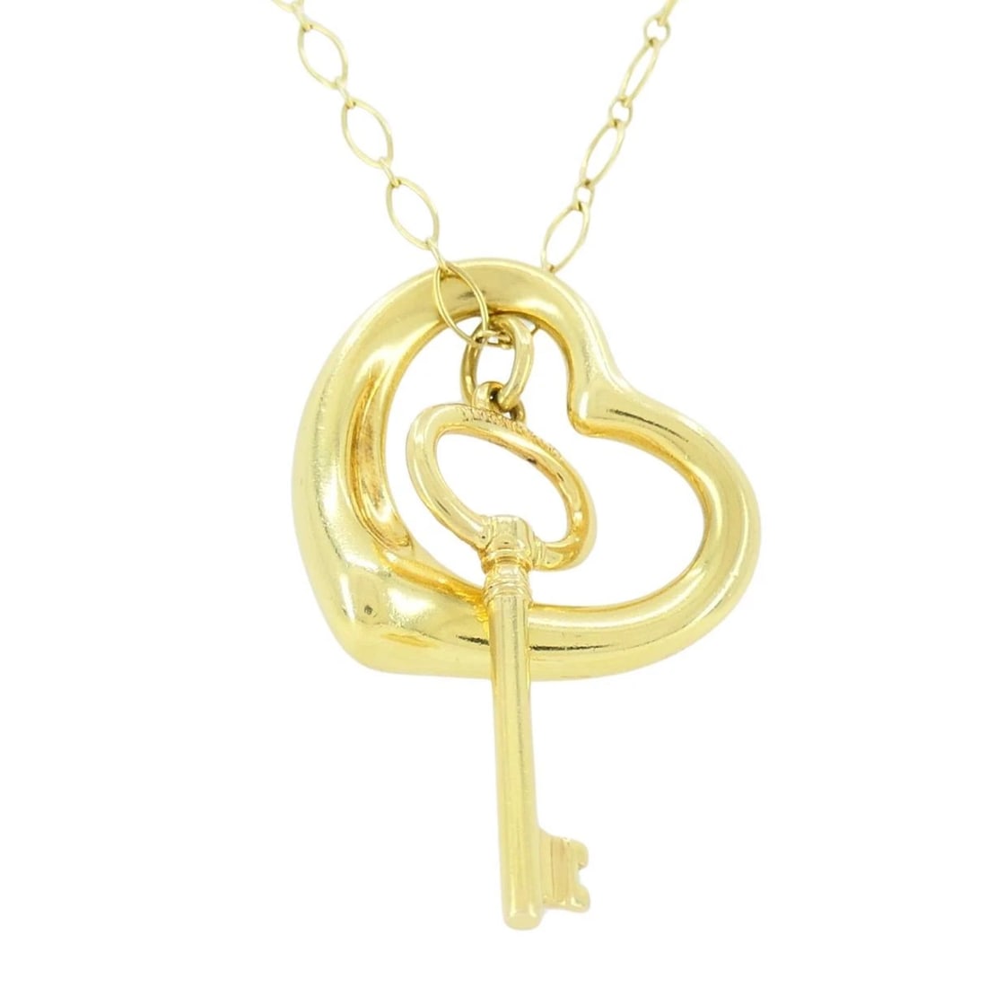 Tiffany & Co. Elsa Peretti Open Heart Key Pendant Necklace - 4