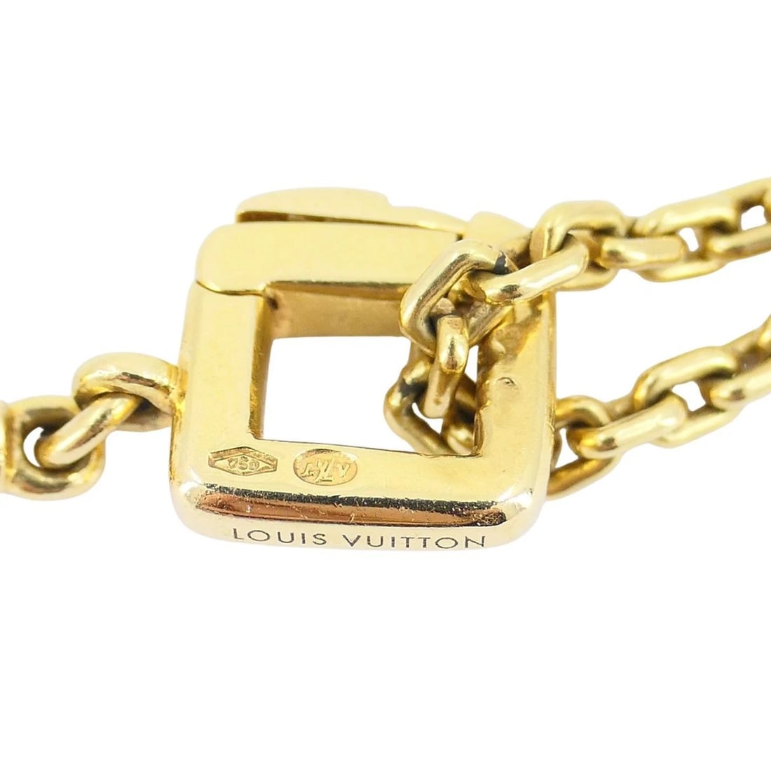 Louis Vuitton 18k Gold Diamond Eiffel Tower French Pendant Necklace - 10