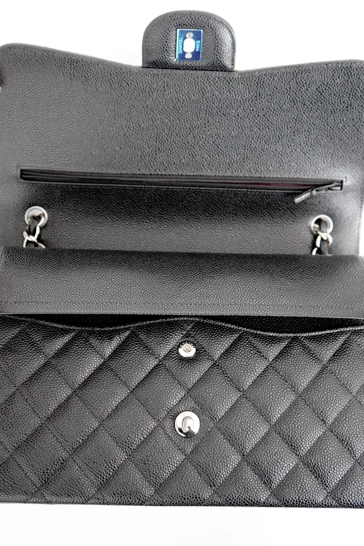 Chanel Jumbo Caviar Leather Black Classic Flap Bag - 10