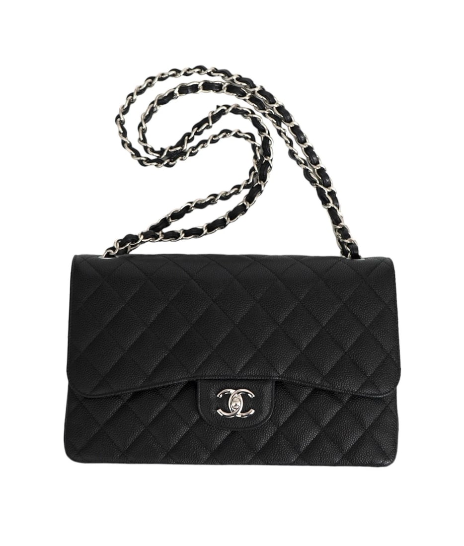 Chanel Jumbo Caviar Leather Black Classic Flap Bag - 3
