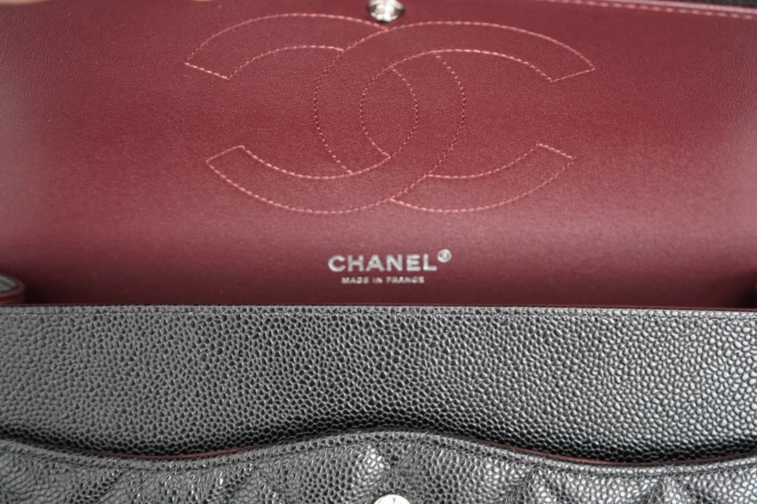 Chanel Jumbo Caviar Leather Black Classic Flap Bag - 4
