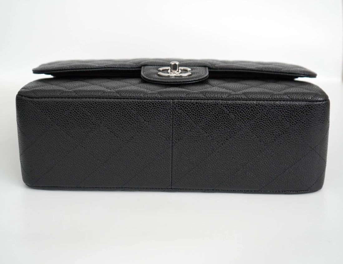 Chanel Jumbo Caviar Leather Black Classic Flap Bag - 9