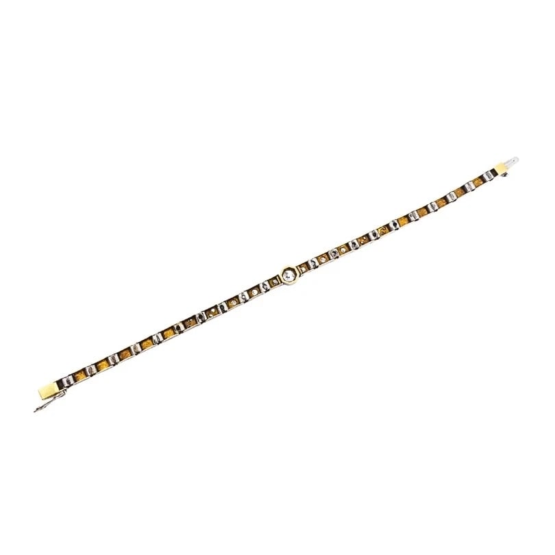 Vintage 14k White Gold Diamond Bracelet Estate Jewelry - 7