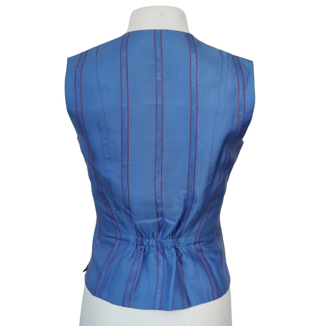 Hermès Blue Silk Buttoned Vest - 4